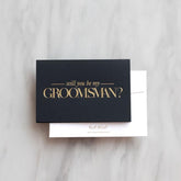 Groomsman proposal card - Black - Ooh Aah Invitations